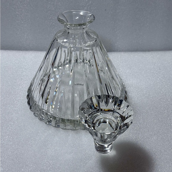 Vintage Mikasa Arctic Lights Ships Decanter Stopper Crystal Triangle Glass Heavy - Picture 3 of 7